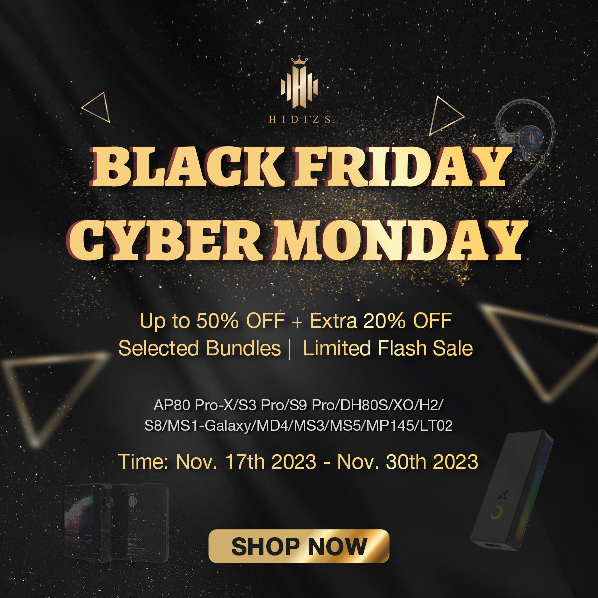 Hidizs Black Friday & Cyber Monday Sale | Up to 50% OFF + Extra 20% OFF