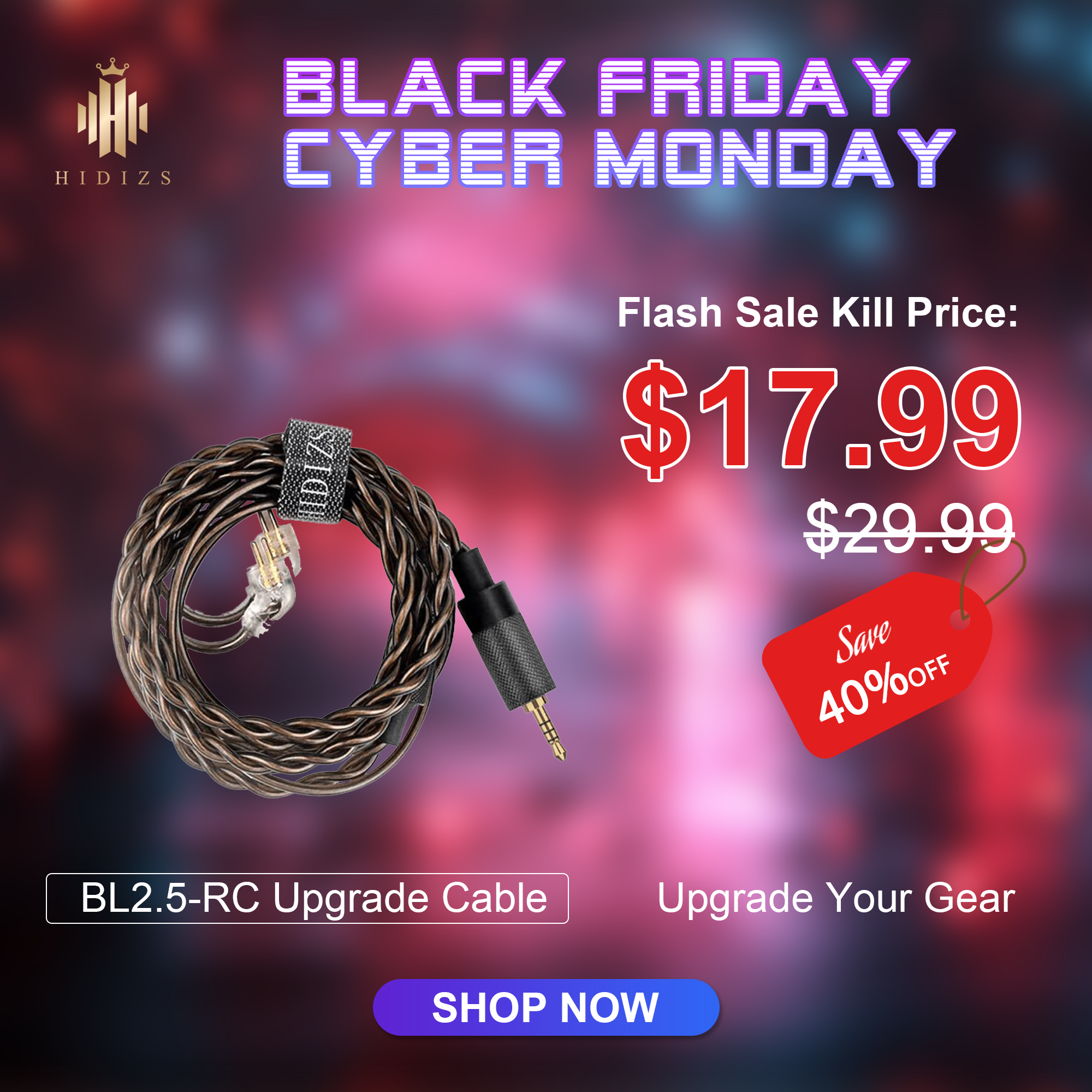 HIDIZS 2.5mm/3.5mm/4.4mm Balanced Cable