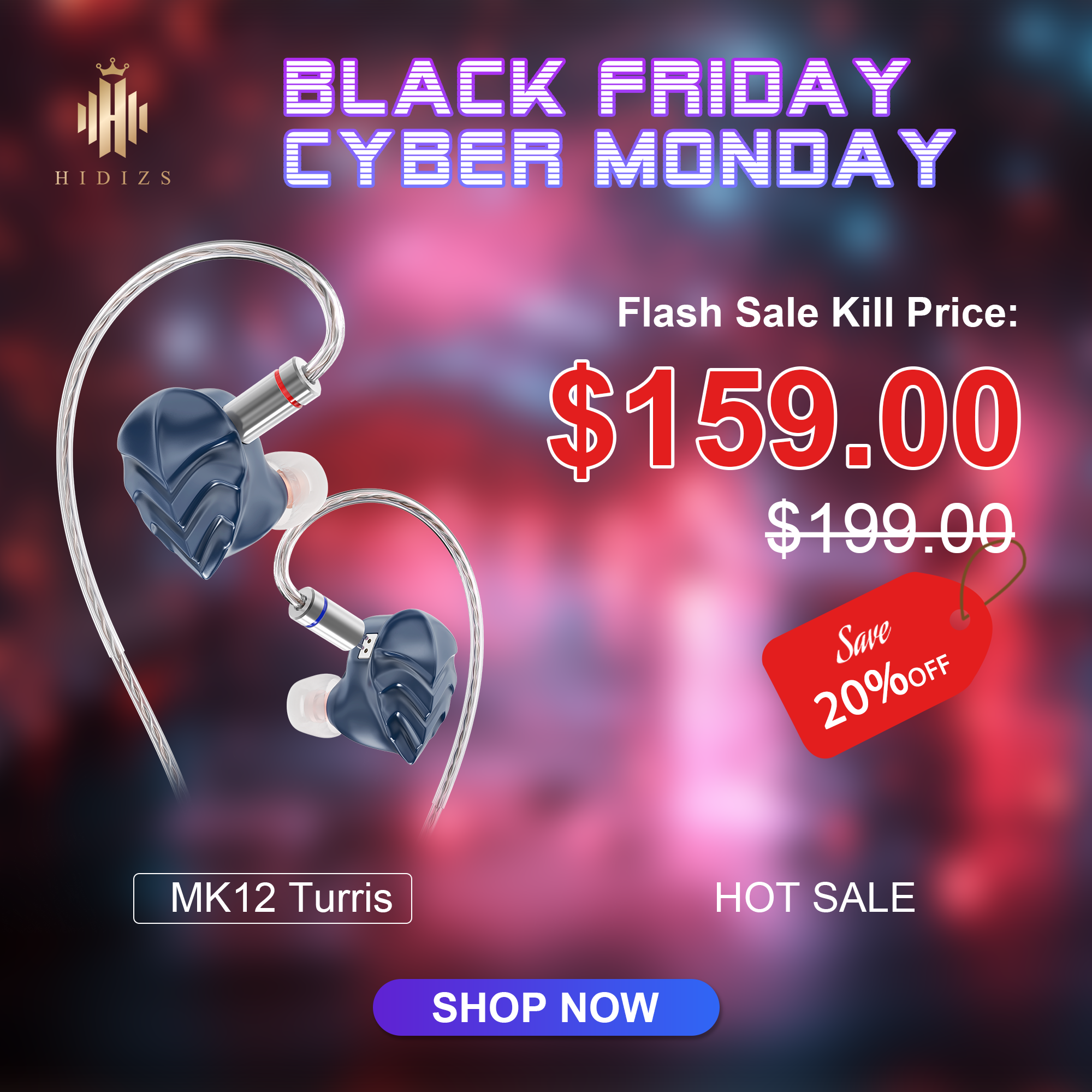 HIDIZS MK12 Turris 12mm 91% Pure Magnesium™ Diaphragm HiFi In-ear Moni