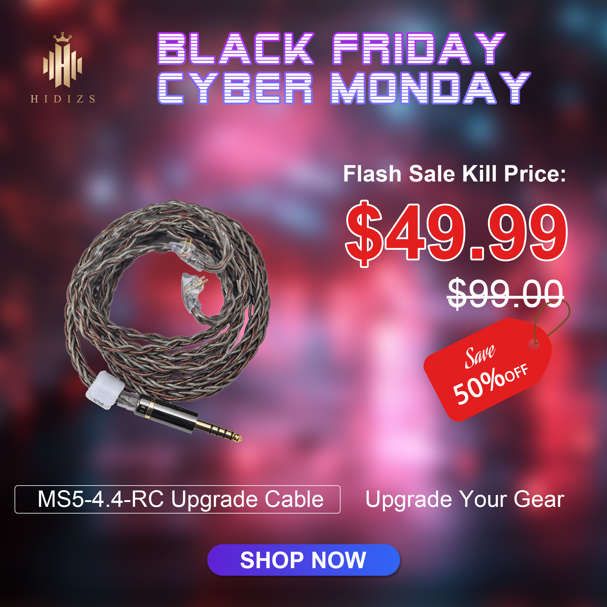 HIDIZS MS5 3.5mm / 4.4mm Balanced Earphone Upgrade Cable