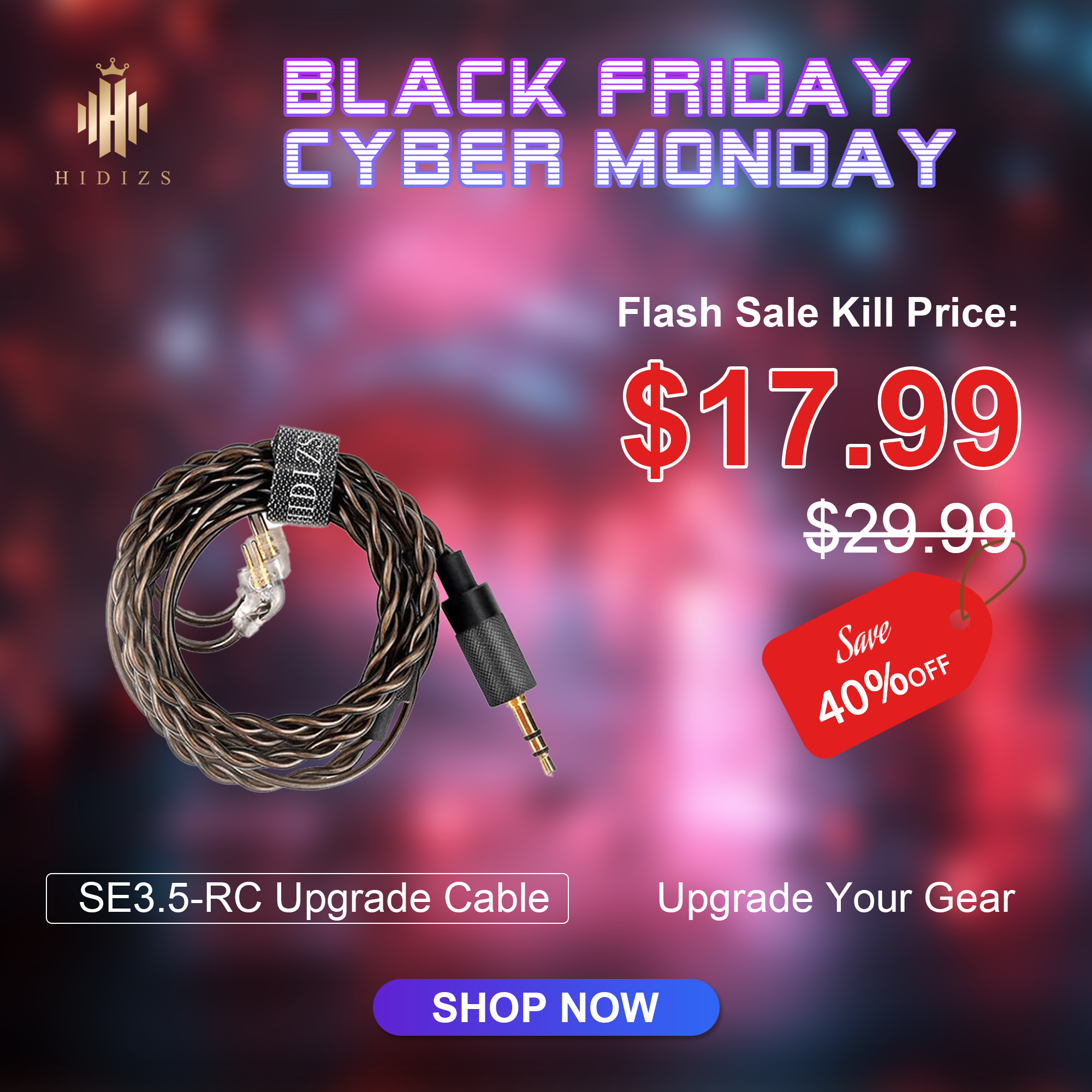 HIDIZS 2.5mm/3.5mm/4.4mm Balanced Cable