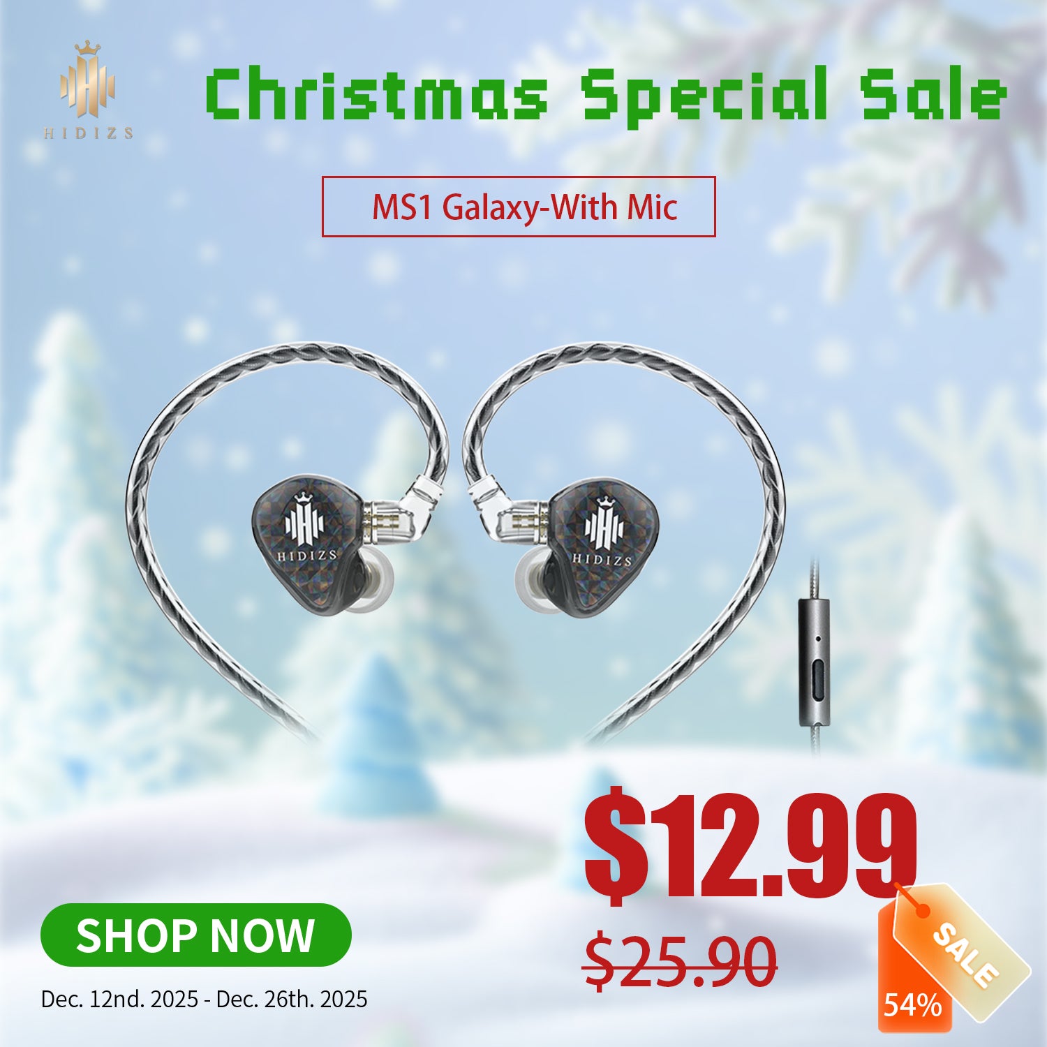 HIDIZS MS1-Galaxy High-Performance Dual Magnetic Circuit Dynamic Driver In-ear Monitors