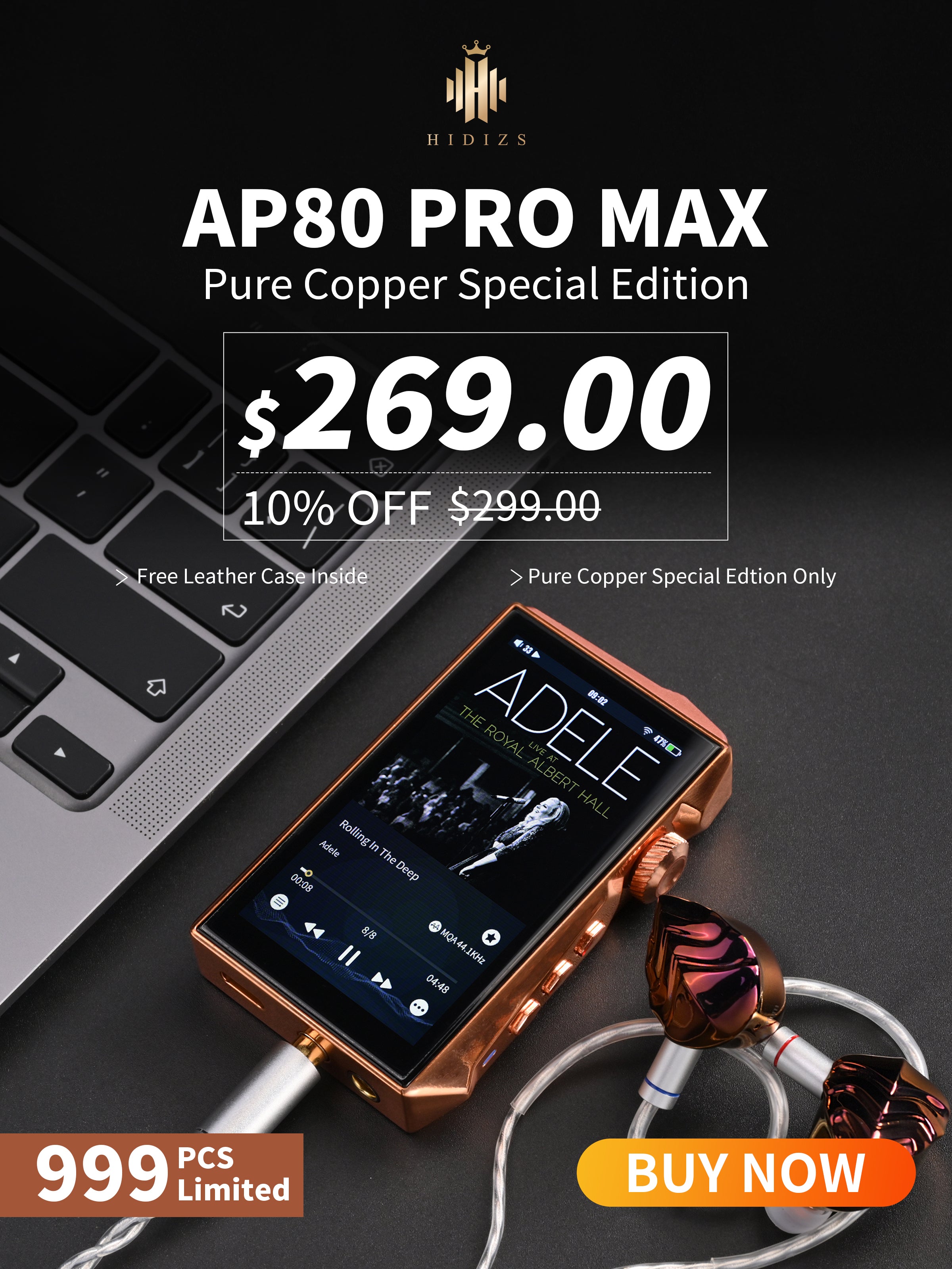 AP80 PRO MAX Copper Edition 新品未開封 HIDIZS AP80 PRO MAX Pure Copper Edition」 超コンパクトながら