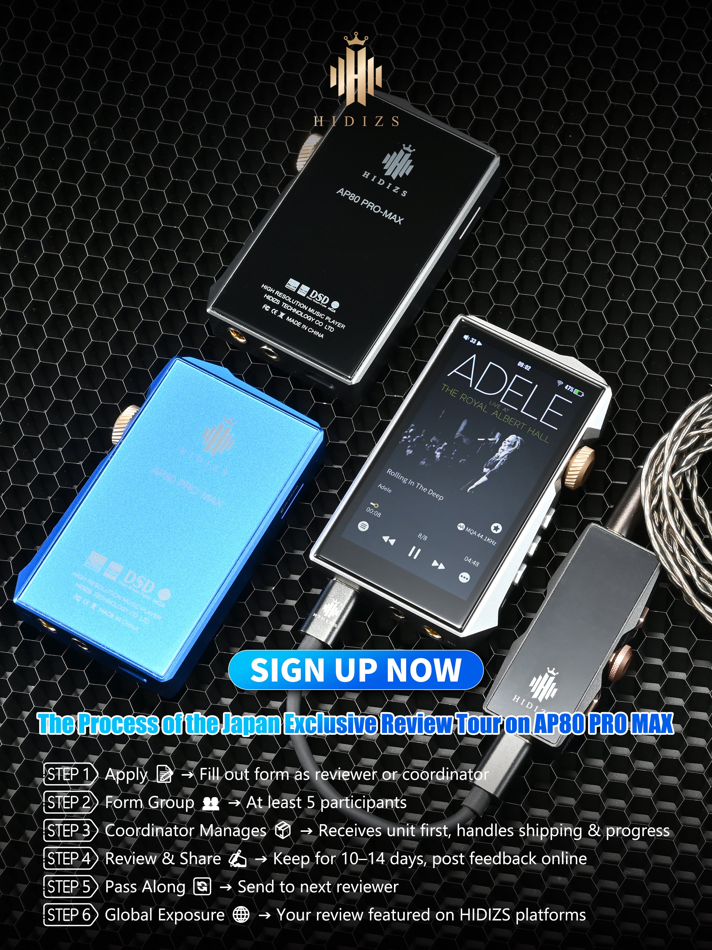 Hidizs AP80 PRO MAX MP3 プレーヤー Hidizs AP80 Pro Portable LDAC Lossless MQA Music Player | Hidizs