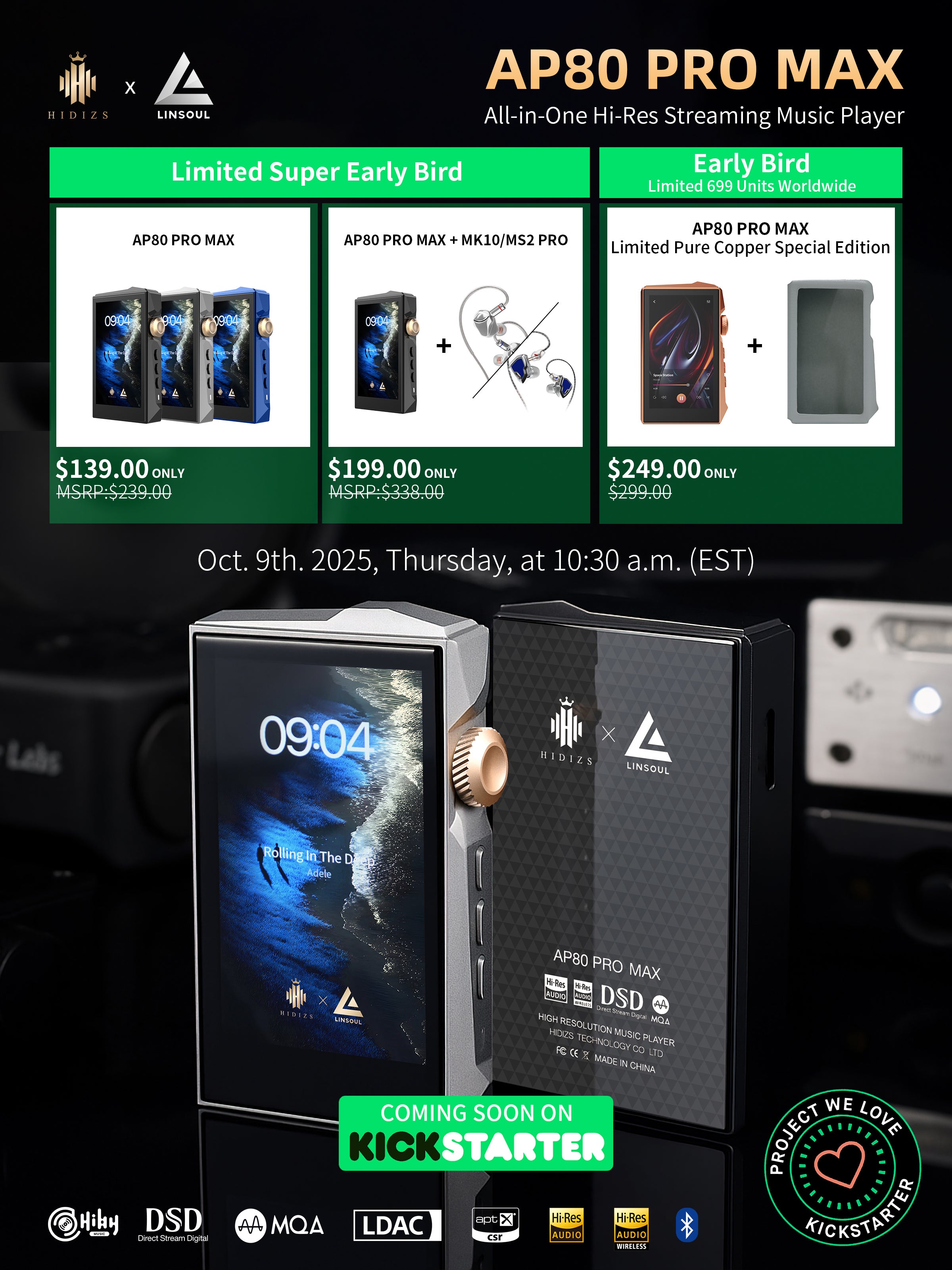 HIDIZS AP80 PRO ハイレゾ+microSD512GB+リケーブル AP80 PRO-X + MS2 Bundle