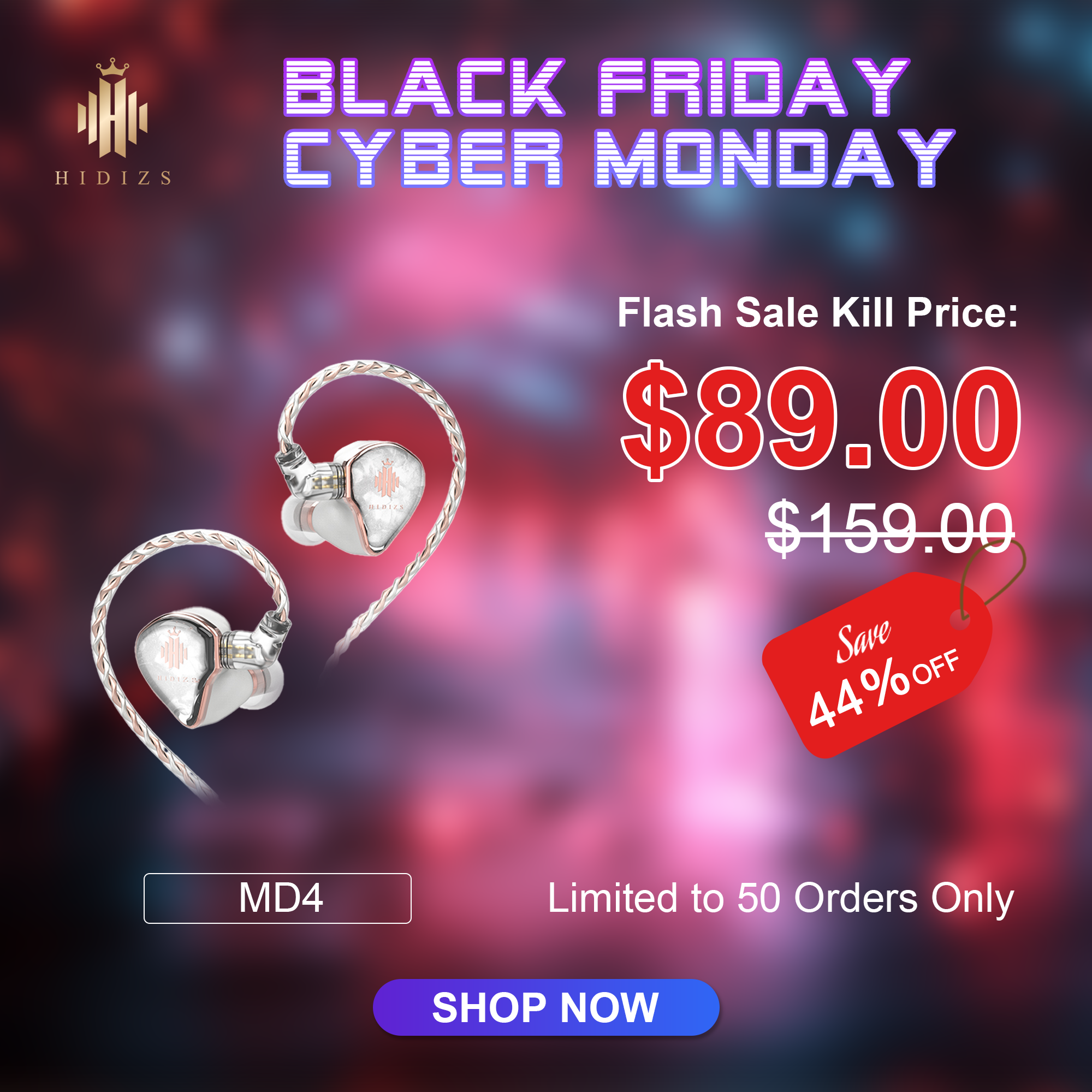 HIDIZS MD4 4 Balanced Armature Drivers HiFi In-ear Monitors