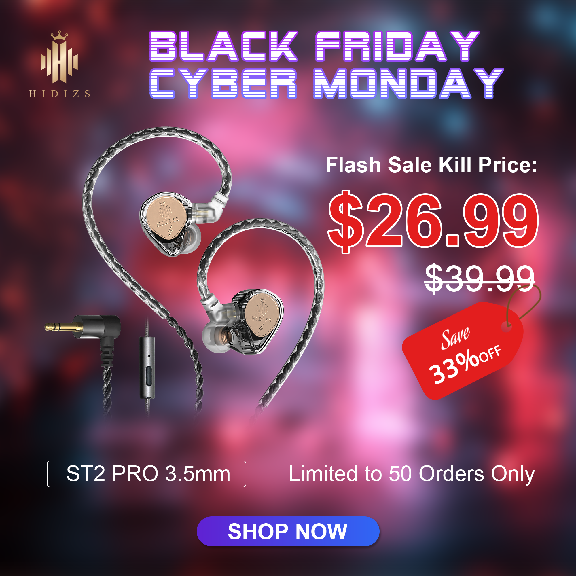 HIDIZS ST2 PRO Nebula 3.5mm Special Edition High-Performance Digital In-ear Earphones