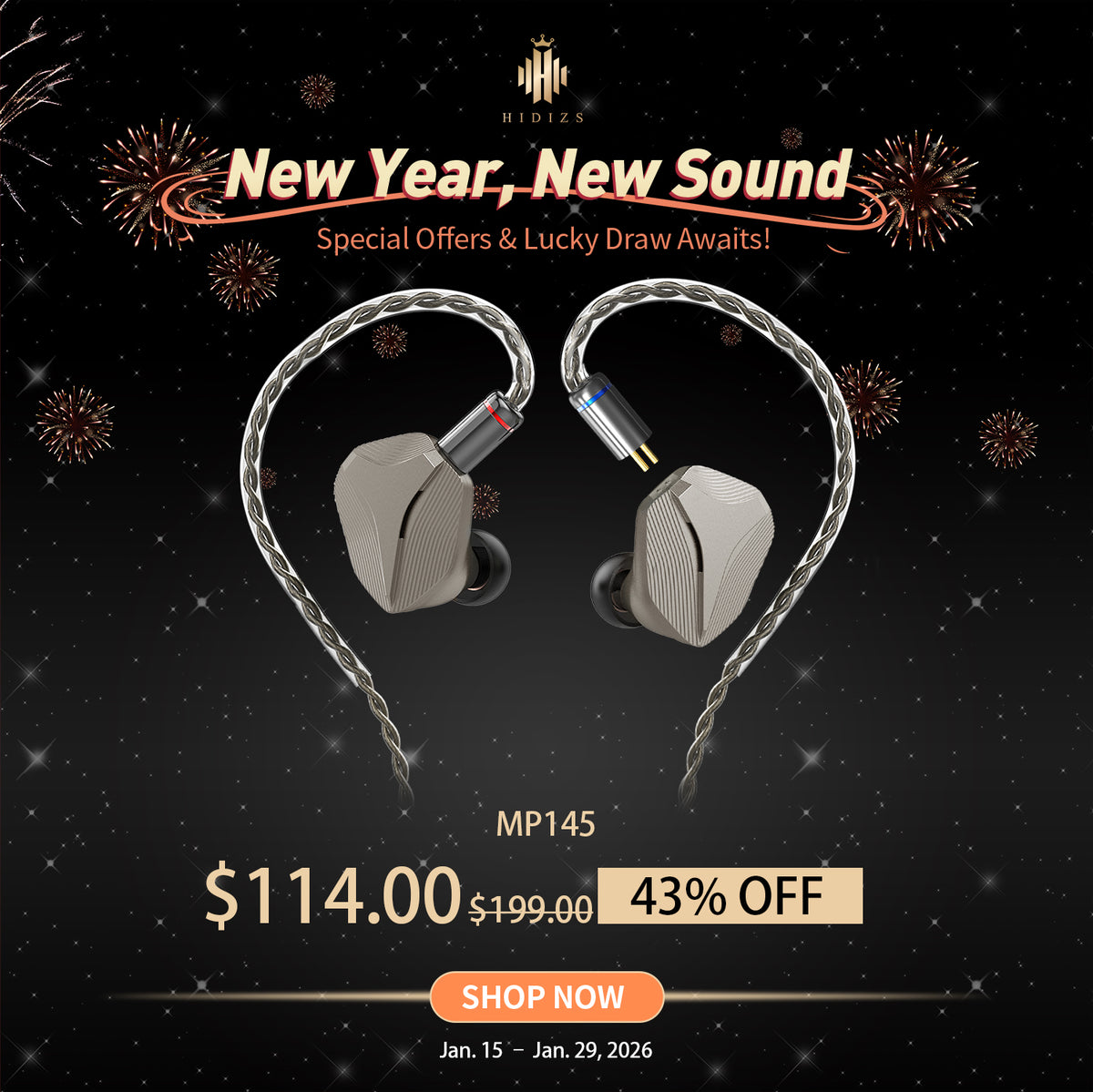 HIDIZS MP145 Planar Magnetic Driver In Ear Monitors for Audiophiles an