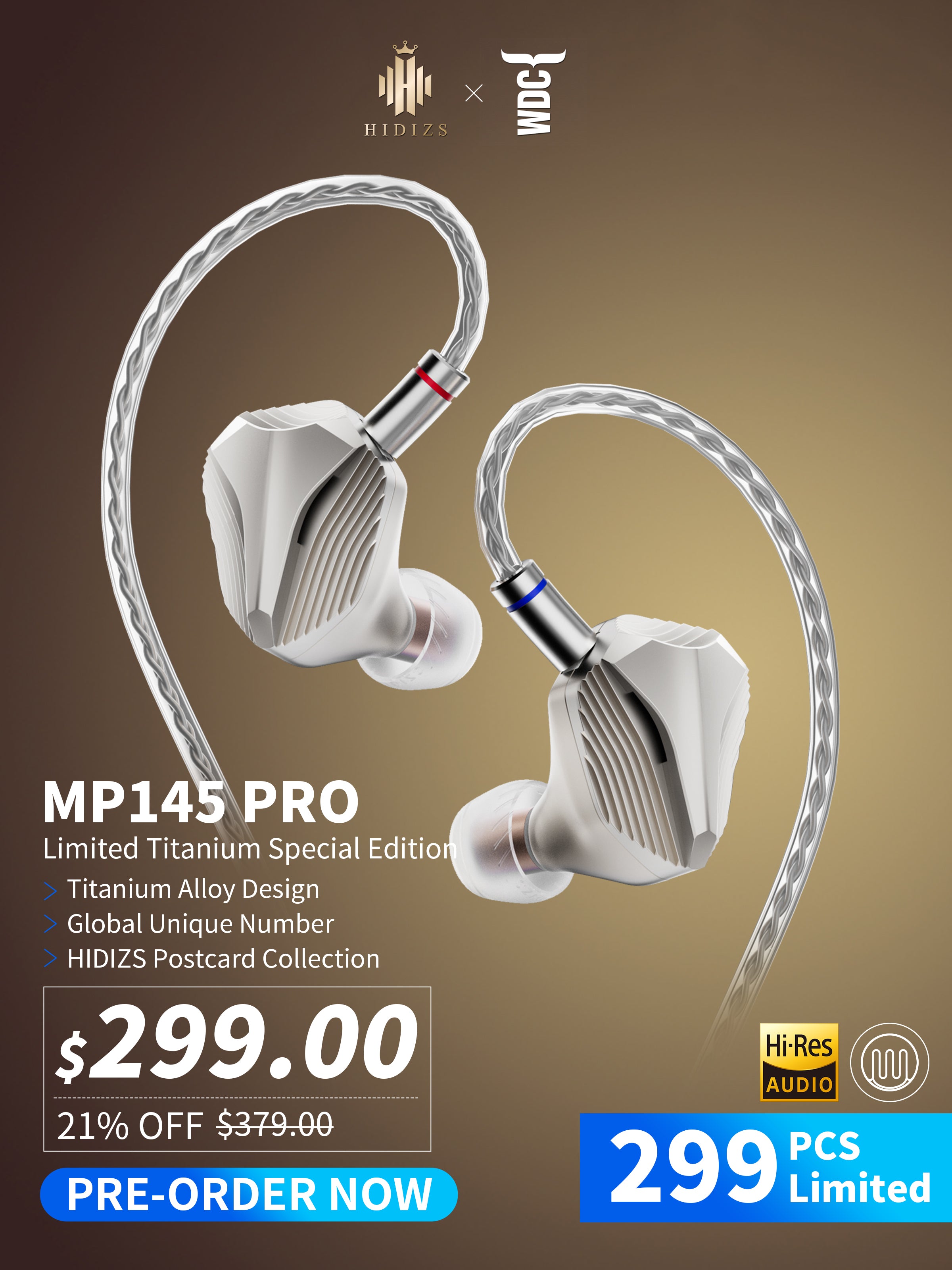 HIDIZS MP145 PRO 14.5mm Ultra-Precision Nano-Grade Planar HiFi IEMs
