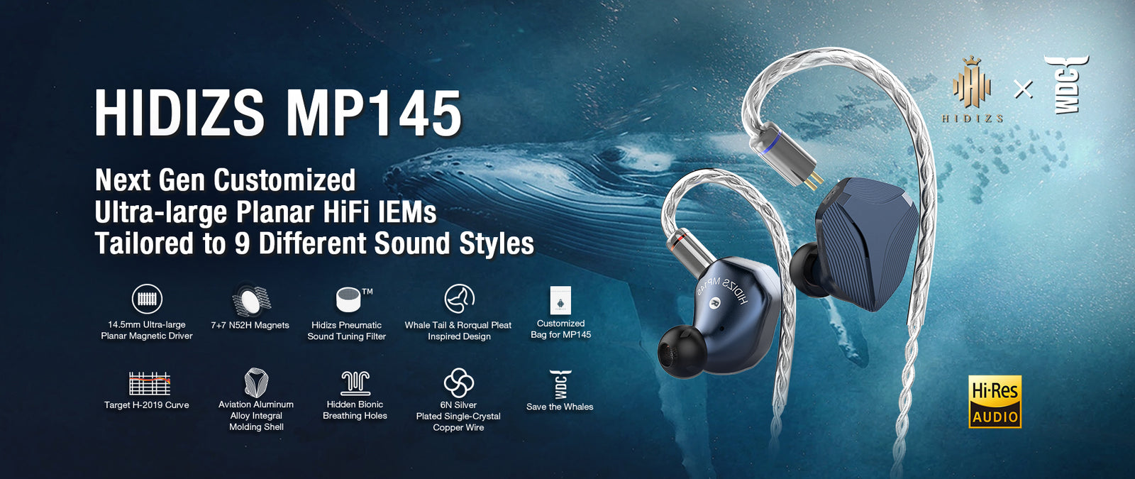 Hidizs MP145 Planar Magnetic IEMs – Limited Golden Titanium Edition