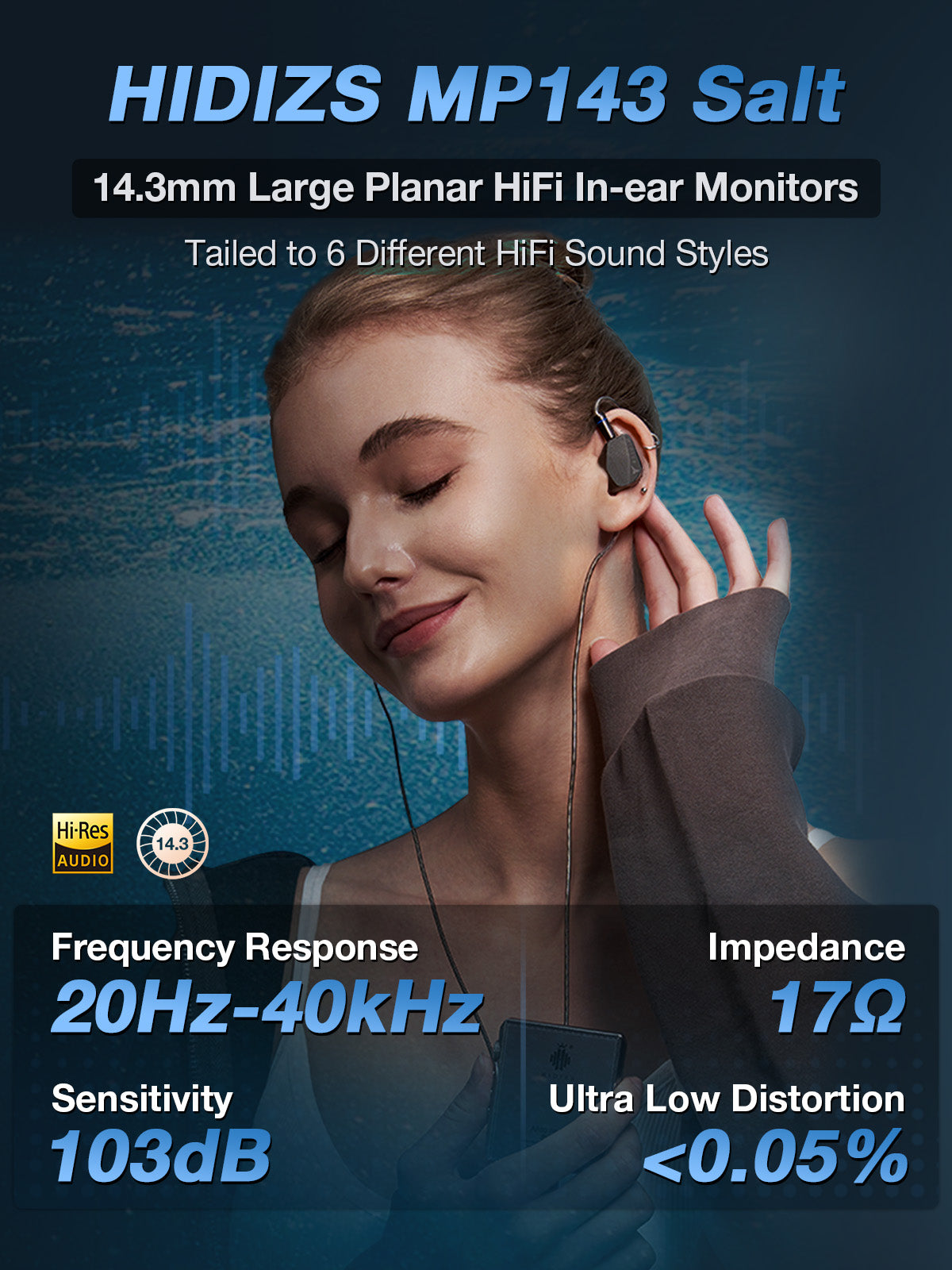 MP143 Planar IEMs – Magnetic HiFi In-Ear Sound by HIDIZS